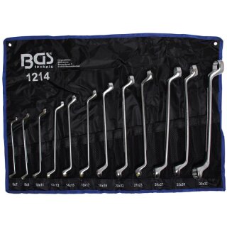 BGS technic Doppel-Ringschlüssel-Satz | gekröpft | SW 6 x 7 - 30 x 32 mm | 12-tlg.