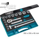 HAZET Steckschlüssel-Satz 906 | Vierkant12,5 mm (1/2 Zoll) | Außen-Sechskant-Tractionsprofil | Anzahl Werkzeuge: 17