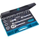 HAZET Steckschlüssel-Satz 932/18 | Vierkant12,5 mm (1/2 Zoll) | Außen-Sechskant-Tractionsprofil | Anzahl Werkzeuge: 18