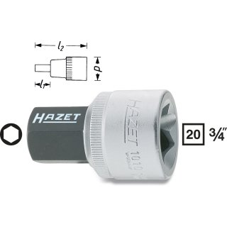 HAZET Schraubendreher-Steckschlüsseleinsatz 1010-14 | Vierkant20 mm (3/4 Zoll) | Innen-Sechskant Profil | 14