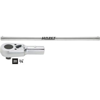 HAZET Umschalt-Knarrenkopf mit Drehstange 1016/2 | Vierkant 20 mm (3/4 Zoll) | Anzahl Werkzeuge: 2