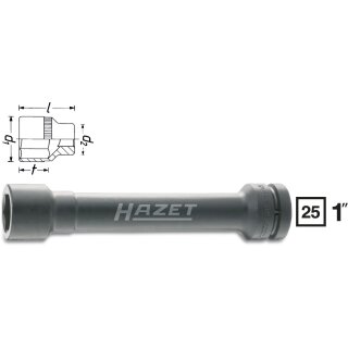 HAZET Schlag-, Maschinenschrauber Steckschlüssel-Einsatz (6kt.) 1104S-32 | Vierkant25 mm (1 Zoll) | Außen-Sechskant Profil | 32