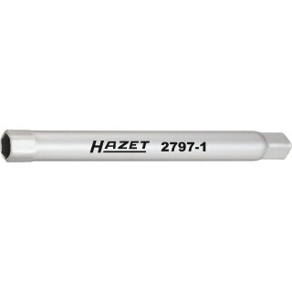 HAZET Stoßfänger Rohr-Steckschlüssel 2797-1 | Vierkant6,3 mm (1/4 Zoll) | Außen-Sechskant Profil | 10