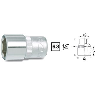 HAZET Steckschlüssel-Einsatz (6kt.) 850A-9/16 | Vierkant6,3 mm (1/4 Zoll) | Außen-Sechskant-Tractionsprofil
