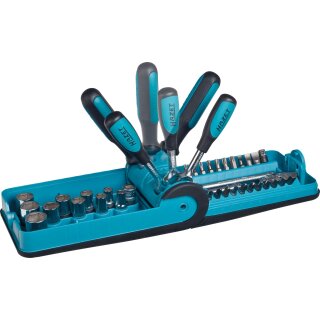 HAZET Steckschlüssel- und Bit-Satz „Smart Case“ 856-1 | Vierkant6,3 mm (1/4 Zoll), Sechskant6,3 (1/4 Zoll) | Außen-Sechskant-Tractionsprofil, Schlitz Profil, Kreuzschlitz Profil PH, Pozidriv Profil PZ, Innen-Sechskant Profil, Tamper Resistant TORX® Profil