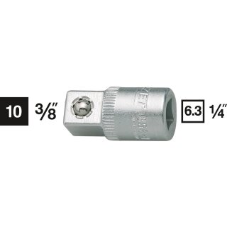 HAZET Vergrößerungsstück 858-1 | Vierkant6,3 mm (1/4 Zoll) | Vierkant 10 mm (3/8 Zoll)