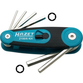 HAZET Winkelschraubendreher-Satz 2100/6KH | Innen-Sechskant Profil | Anzahl Werkzeuge: 6