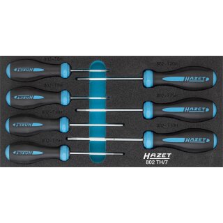 HAZET Schraubendreher-Satz HEXAnamic® 802TH/7 | Tamper Resistant TORX® Profil | Anzahl Werkzeuge: 7 | T?8?H  T?30?H