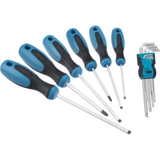 HAZET Schraubendreher-Satz 810/2 | Kreuzschlitz Profil PH, Schlitz Profil, Innen-Sechskant Profil | Anzahl Werkzeuge: 15 | 0.5 X 3  1.2 X 6.5 | PH1  PH2 | 1.5  10