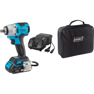 HAZET Mini Akku-Schlagschrauber-Satz 18 V 9212M-1 | Lösemoment maXimal: 270 Nm | Vierkant 12,5 mm (1/2 Zoll) | Anzahl Werkzeuge: 3