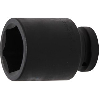 BGS technic Kraft-Steckschlüssel-Einsatz Sechskant, tief | Antrieb Innenvierkant 25 mm (1") | SW 50 mm