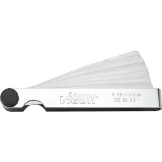 Vigor FÜHLERLEHRE, 20 Blatt, 0,05-1,00 MM