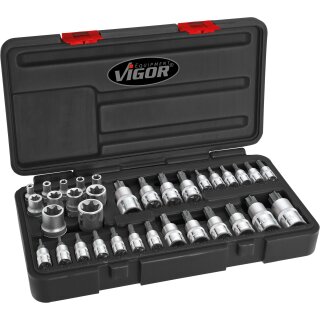 Vigor TORX UND E-PROFIL STECKSCHLÜSSEL-SATZ