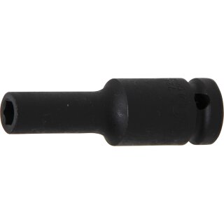 BGS technic Kraft-Steckschlüssel-Einsatz Sechskant, tief | Antrieb Innenvierkant 12,5 mm (1/2") | SW 8 mm