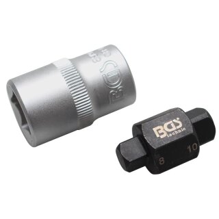BGS technic Ölablassschrauben-Einsatz | Vierkant | 8 mm / 10 mm