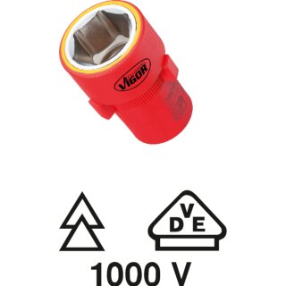 Vigor VDE-STECKSCHLÜSSEL-EINSATZ, 1/2" SW 19
