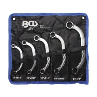 BGS technic Starter- und Blockschlüssel-Satz | Zollgrößen | SW 1/4" - 7/8" | 5-tlg.