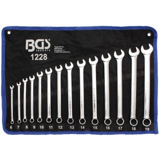 BGS technic Maul-Ringschlüssel-Satz | extra lang | SW 6 - 19 mm | 14-tlg.