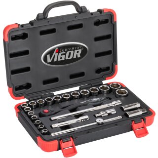 Vigor STECKSCHLÜSSEL-SATZ 1/2" 25 TLG.