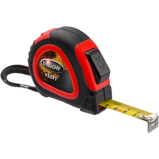 Vigor BANDMAß+ FESSTELLER+ GÜRTEL-CLIP 5M-19MM