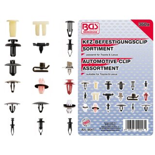 BGS technic Kfz-Befestigungsclip-Sortiment für Toyota, Lexus | 360-tlg.