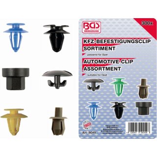 BGS technic Kfz-Befestigungsclip-Sortiment für Opel | 300-tlg.