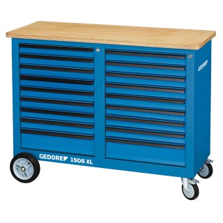 Gedore Rollwerkbank, 1,25 m breit, mit 18 Schubladen