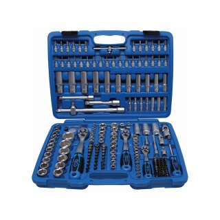 BGS technic Steckschlüssel-Satz Sechskant | Antrieb 6,3 mm (1/4") / 10 mm (3/8") / 12,5 mm (1/2") | Zollgrößen | 192-tlg.