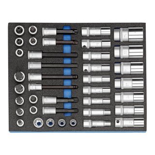 Gedore Steckschlüssel-Sortiment 1/2" in Check-Tool-Modul, 40-tlg