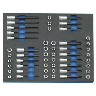 Gedore Steckschlüssel-Satz 3/8" in Check-Tool-Modul, 52-tlg