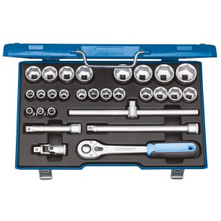 Gedore Steckschlüssel-Satz 1/2" 28-tlg 6-kant 10-36 mm