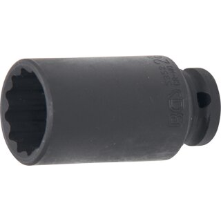 BGS technic Kraft-Steckschlüssel-Einsatz Zwölfkant | Antrieb Innenvierkant 12,5 mm (1/2") | SW 28 mm