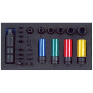 Gedore Schraubenlöser-Sortiment 1/2" in Check-Tool-Modul