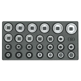 Gedore Satz Steckschlüsseleinsätze 1/2", 6-kant, in 1/3 ES-Modul