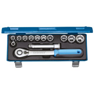 Gedore Steckschlüssel-Satz 1/2" 13-tlg 6-kant 10-24 mm