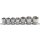 BGS technic Steckschlüssel-Einsatz-Satz, Sechskant | Antrieb Innenvierkant 12,5 mm (1/2") | SW 20 - 32 mm | 7-tlg.