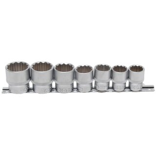 BGS technic Steckschlüssel-Einsatz-Satz, Zwölfkant | Antrieb Innenvierkant 12,5 mm (1/2") | SW 20 - 32 mm | 7-tlg.