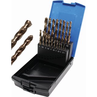 BGS technic Spiralbohrer-Satz | HSS-G M35 Cobaltstahl | 1 - 10 mm | 19-tlg.