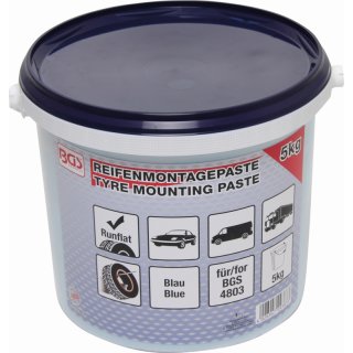 BGS technic Reifenmontagepaste für Run-Flat-Reifen | blau | 5 kg