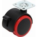 Kraftmann Lenk-Doppelrolle mit Bremse | rot/schwarz | 50 mm