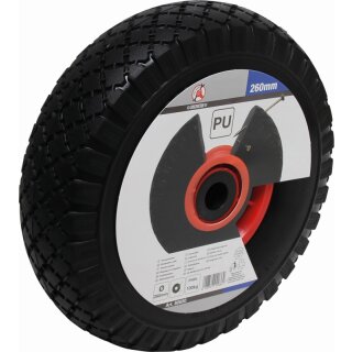 Kraftmann Rad für Sackkarren/Bollerwagen | PU, rot/schwarz | 260 mm