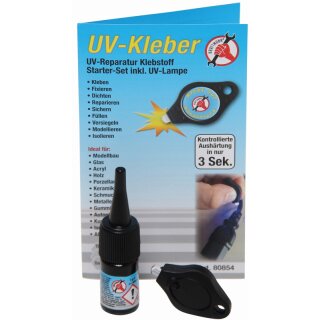 Kraftmann UV-Kleber inkl. UV-Lampe | Flasche 3 g
