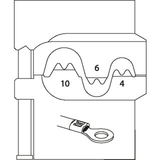 Gedore Modul-Einsatz für unisolierte Kabelschuhe 4/6/10
