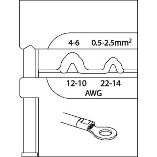 Gedore Modul-Einsatz für unisolierte Kabelschuhe 0,5-2,5/4-6