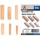 Kraftmann Holzdübel-Sortiment | Ø 5 - 10 mm | 53-tlg.