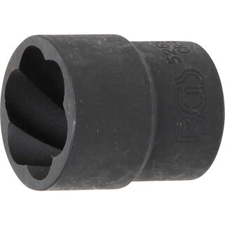 BGS technic Spezial-Steckschlüssel-Einsatz / Schraubenausdreher | Antrieb Innenvierkant 12,5 mm (1/2") | SW 21 mm