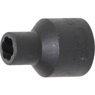 BGS technic Spezial-Steckschlüssel-Einsatz / Schraubenausdreher | Antrieb Innenvierkant 12,5 mm (1/2") | SW 8 mm