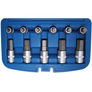 BGS technic Bit-Einsatz-Satz | Antrieb Innenvierkant 12,5 mm (1/2") | Innensechskant 7/32" - 13/16" | Zollgrößen | 11-tlg.