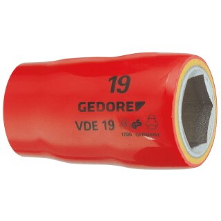 Gedore VDE-Steckschlüsseleinsatz 1/2" 6-kant 19 mm