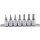 BGS technic Bit-Einsatz-Satz | Antrieb Innenvierkant 10 mm (3/8") | T-Profil (für Torx) mit Bohrung T15 - T50 | 7-tlg.